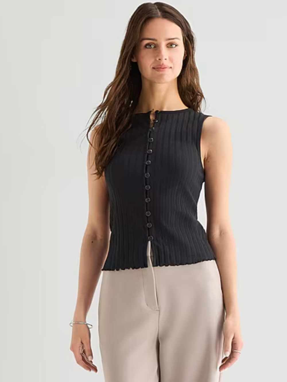 a.n.a Womens Crew Neck Sleeveless Vest